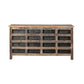 63" Brown and Black Solid Wood 16 Drawer Sideboard