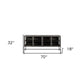 70" Black Solid Wood Sideboard with Four Glass Doors