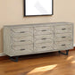 70" Light Brown Solid Wood Nine Drawer Sideboard