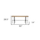 60" Brown and Black Solid Wood and Metal Trestle Console Table