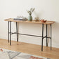 60" Brown and Black Solid Wood and Metal Trestle Console Table