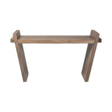 60" Brown Solid Wood Slanted Base Console Table