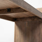 60" Brown Solid Wood Slanted Base Console Table