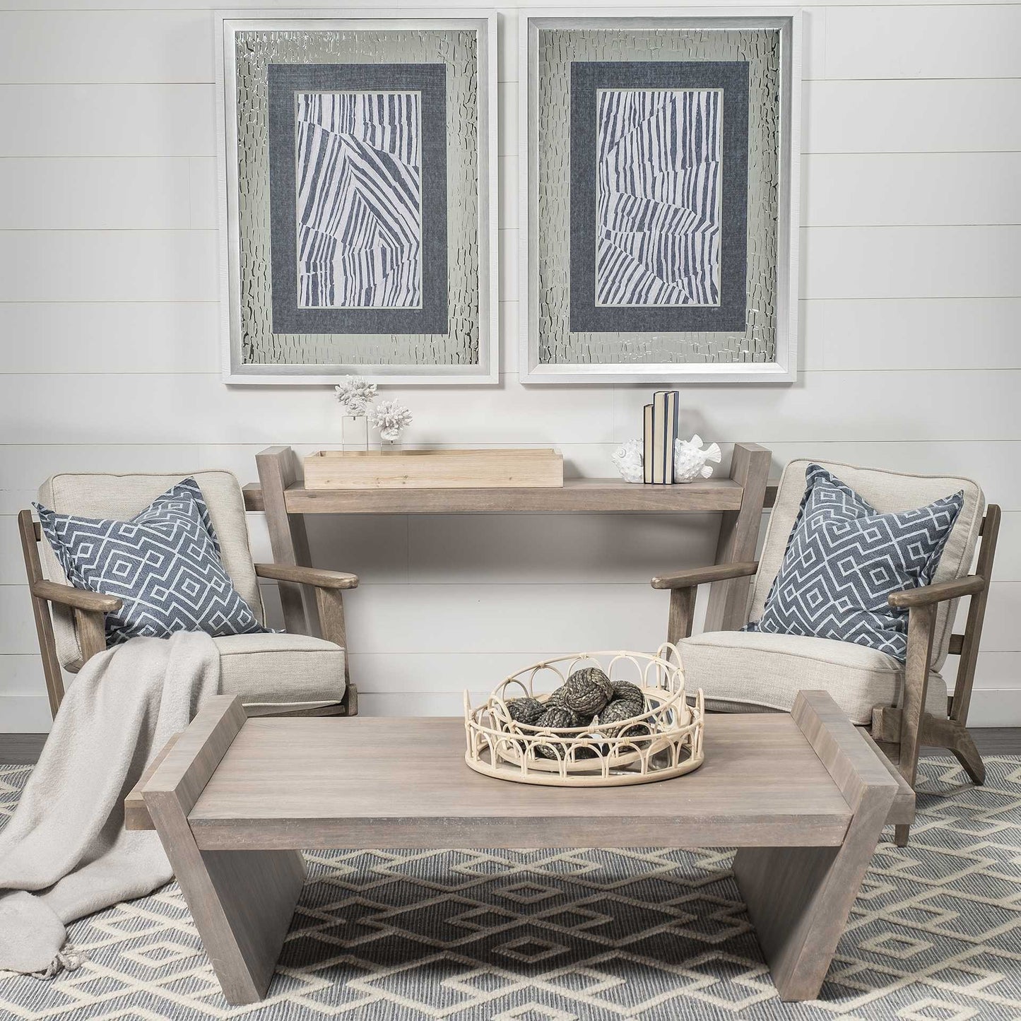 60" Brown Solid Wood Slanted Base Console Table