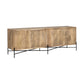 78" Brown Solid Wood Sideboard with Four Doors