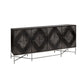 72" Black Solid Wood Sideboard with Four Doors