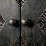 72" Black Solid Wood Sideboard with Four Doors