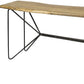 66" Natural and Black Solid Wood and Iron Abstract Base Console Table