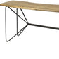 66" Natural and Black Solid Wood and Iron Distressed Abstract Console Table