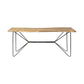 66" Natural and Black Solid Wood and Iron Distressed Abstract Console Table