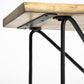 66" Natural and Black Solid Wood and Iron Abstract Base Console Table