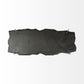 50" Black and Nickel Slate and Iron Distressed Double Pedestal Console Table