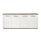 73" Brown and White Solid Wood Sideboard with Four Doors