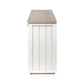 73" Brown and White Solid Wood Sideboard with Four Doors