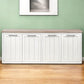 73" Brown and White Solid Wood Sideboard with Four Doors