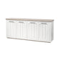 73" Brown and White Solid Wood Sideboard with Four Doors