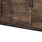 72" Brown Solid Wood Six Drawer Sideboard with Two Doors
