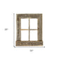 25" X 22" Gray Weathered Wood Window Frame With Planter
