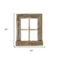 25" X 22" Gray Weathered Wood Window Frame With Planter