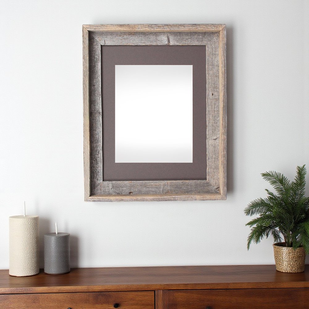 16" x 20" Gray Distressed Solid Wood Hanging Picture Frame