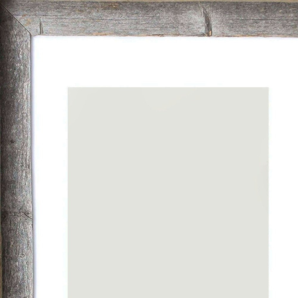 16" x 20" Gray And Brown Distressed Solid Wood Hanging Picture Frame with Mat