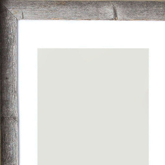 16" x 20" Gray And Brown Distressed Solid Wood Hanging Picture Frame with Mat