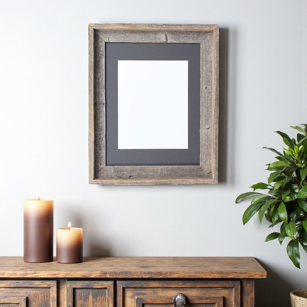 11" x 14" Gray Solid Wood Hanging Picture Frame