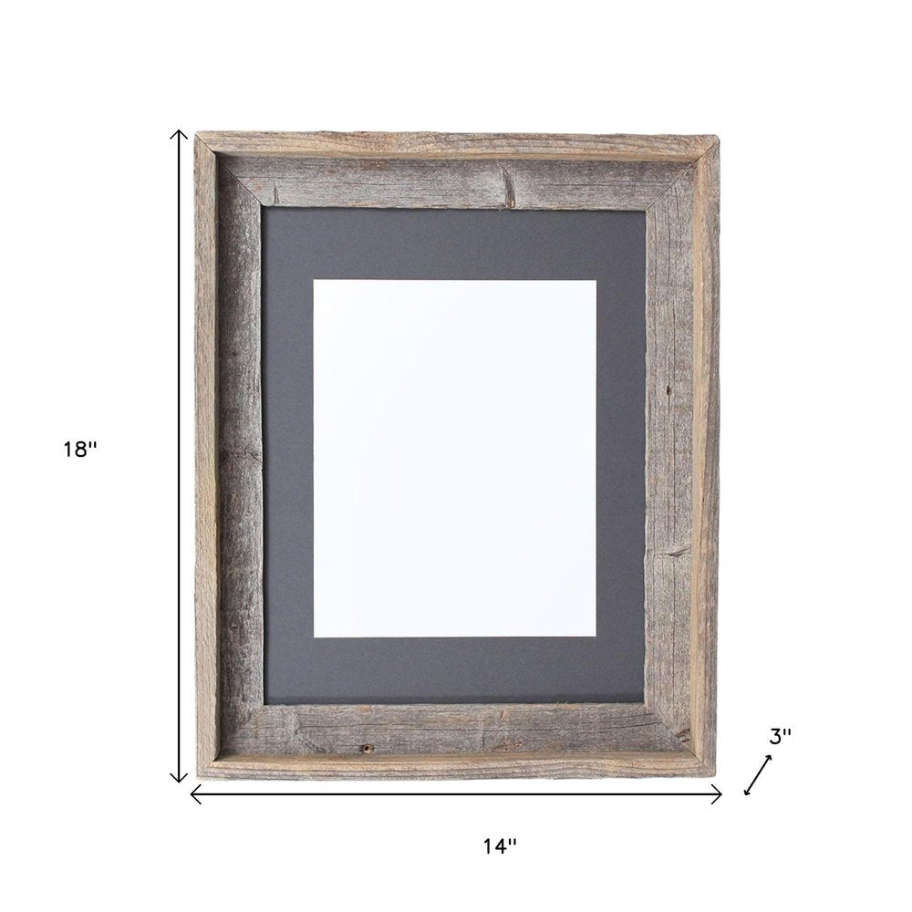 11" x 14" Gray Solid Wood Hanging Picture Frame