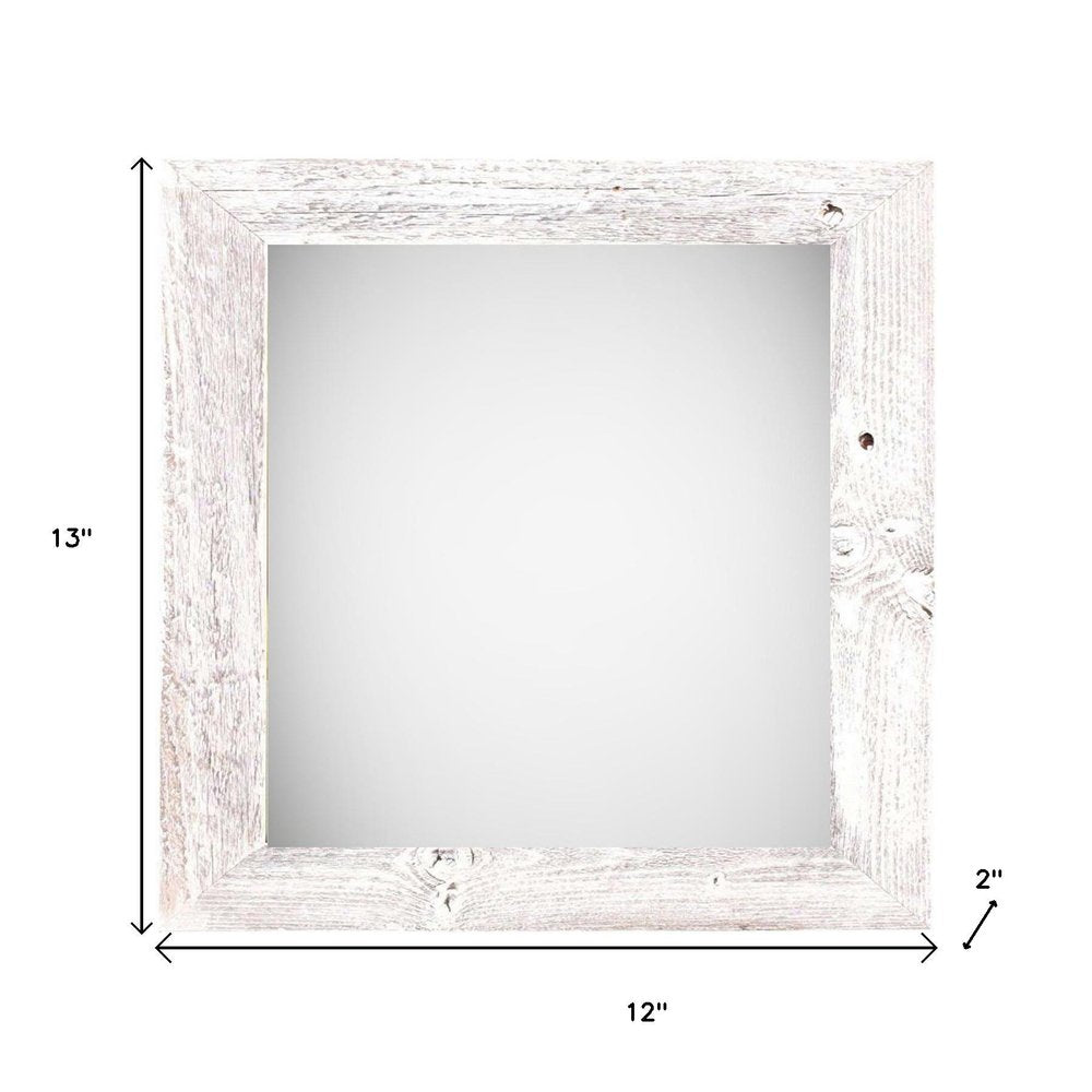 10" x 10" White Solid Wood Hanging Picture Frame