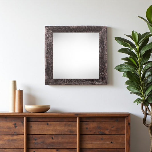 10" x 10" Black Solid Wood Hanging Picture Frame