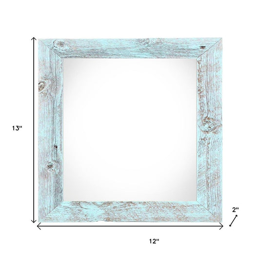 10" x 10" Blue Solid Wood Hanging Picture Frame