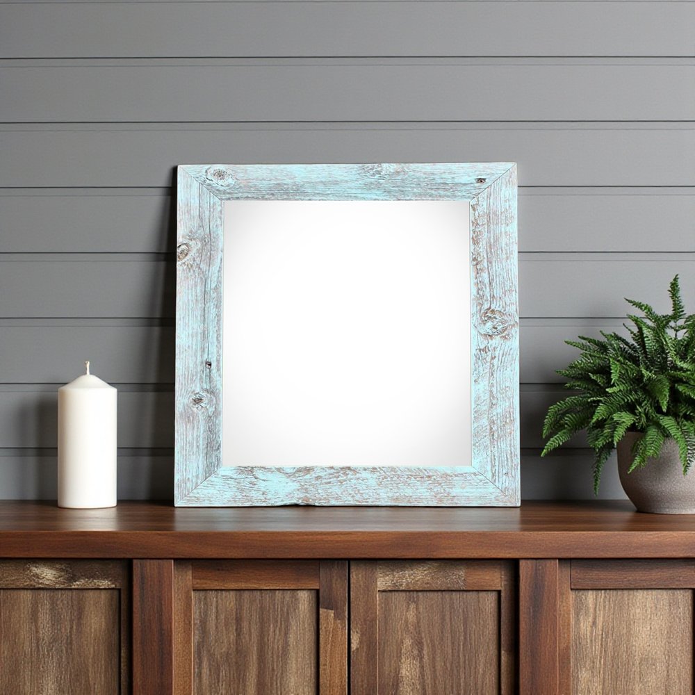8" x 8" Blue Solid Wood Tabletop Picture Frame