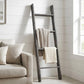 4 Step Blackwash Rustic Wood Ladder Shelf