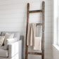 48" Gray Rustic Four Step Wood Ladder Shelf