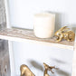 60" White Rustic Four Step Wood Ladder Shelf