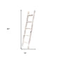 60" White Rustic Four Step Wood Ladder Shelf