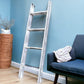 49" Whitewash Rustic Four Step Wood Ladder Shelf