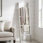 49" Whitewash Rustic Four Step Wood Ladder Shelf