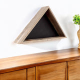 26" X 14" Gray Wood Triangle Hanging Dimensional Sculpture