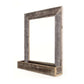 Rustic Weathered Gray Reclaimed Wood Plank Mirror With Shelf