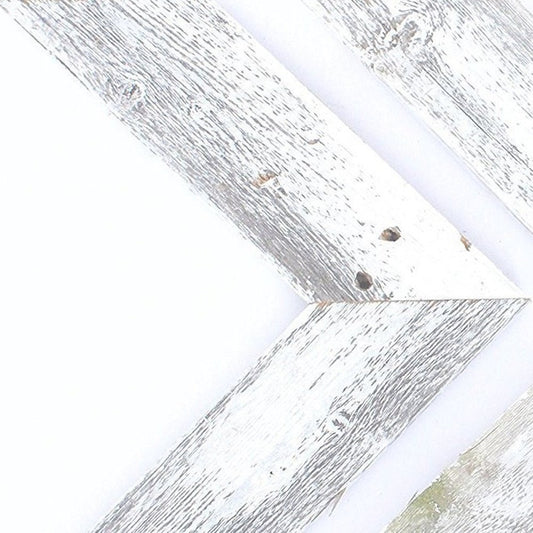 Set of Three White Distressed Wood Hanging Arrow Dimensional Sculptures