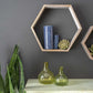 Set of Three Gray Wood Hexagon Wood Open Box Shelves