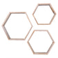 Set of Three Gray Wood Hexagon Wood Open Box Shelves