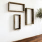 Set of Three Gray Wood Hanging Dimensional Sculpture