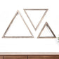 Set of Three Gray Wood Square Hanging Dimensional Sculpture