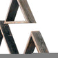 Set of Three Gray Wood Square Hanging Dimensional Sculpture