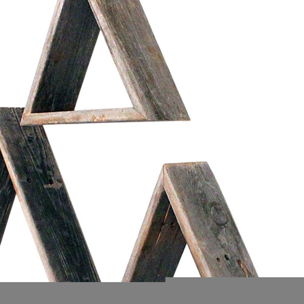 Set of Three Gray Wood Square Hanging Dimensional Sculpture