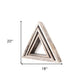 Set of Three Gray Wood Square Hanging Dimensional Sculpture