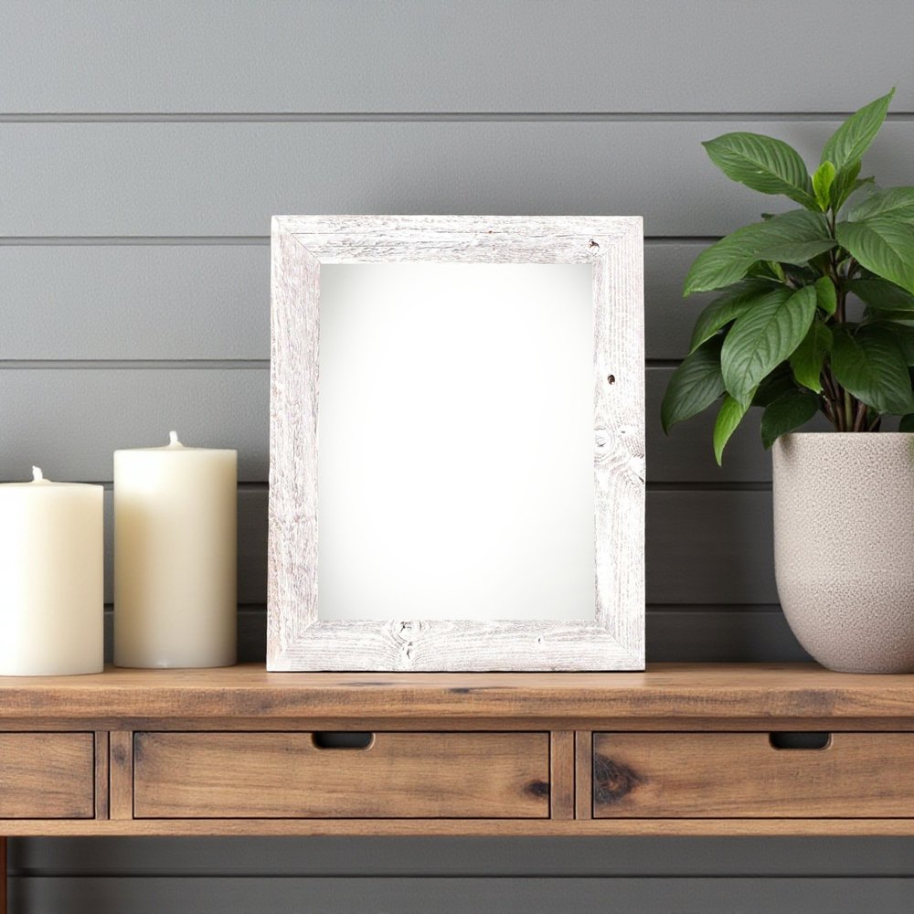 6" x 6" White Solid Wood Tabletop Picture Frame