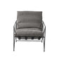 30" Gray and Black Linen Lounge Chair